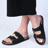 Alessio 2 Buckle Fashion Sandal - Black