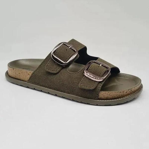 Alessio 2 Buckle Fashion Sandal - Olive