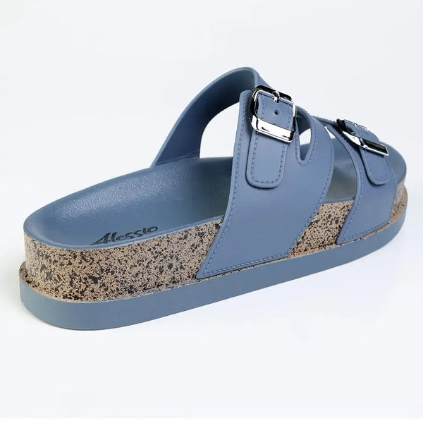 Alessio Asymetric 3 Strap - Petrol Blue