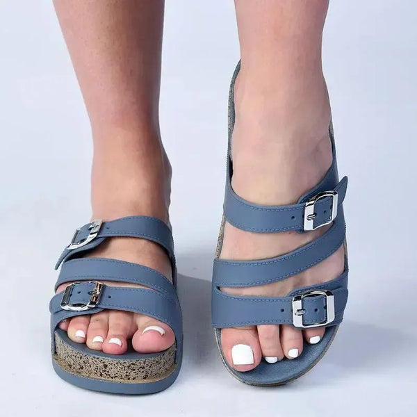 Alessio Asymetric 3 Strap - Petrol Blue