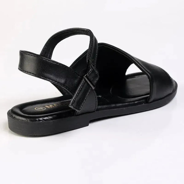 Alessio Asymetric Band Sling Sandal - Black