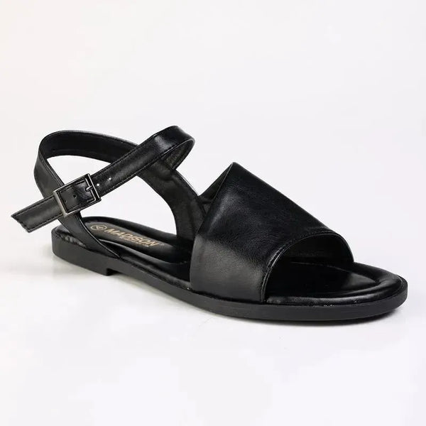 Alessio Asymetric Band Sling Sandal - Black