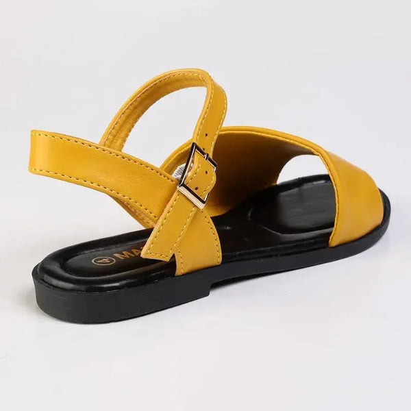 Alessio Asymetric Band Sling Sandal - Mustard Yellow