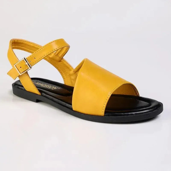 Alessio Asymetric Band Sling Sandal - Mustard Yellow