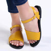Alessio Asymetric Band Sling Sandal - Mustard Yellow