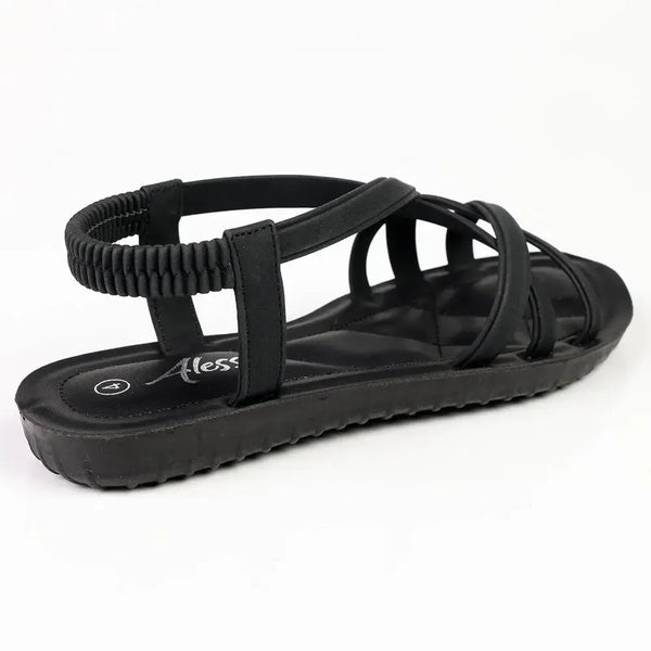 Alessio Elastic Sandal - Black