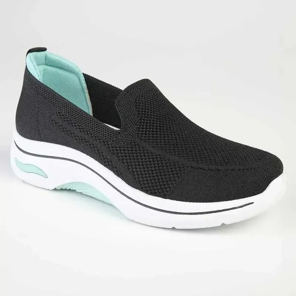 Alessio Fly Knit Slip On Sneaker - Black / White
