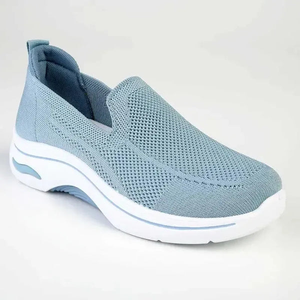 Alessio Fly Knit Slip On Sneaker - Petrol Blue / White