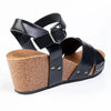 Alessio Hi Wedge Fashion Sandal Cork - Black