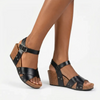 Alessio Hi Wedge Fashion Sandal Cork - Black