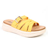 Alessio Interlaced Slide Sandals - Yellow