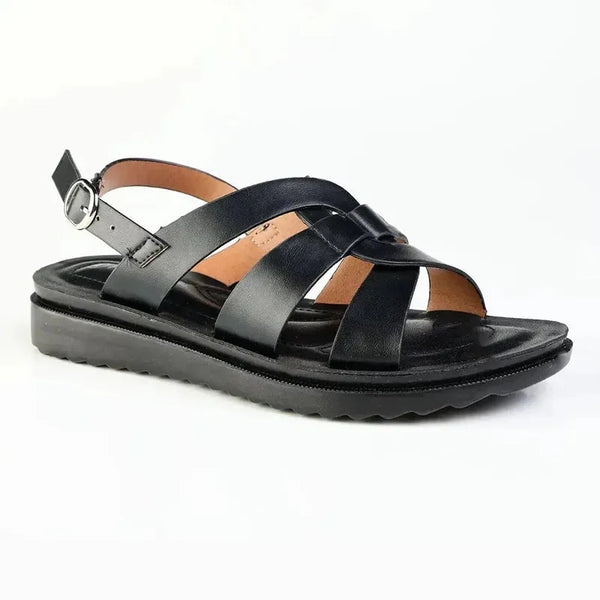 Alessio Interstrap Slingback Sandal - Black Mono