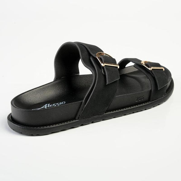 Alessio Jany Push in Sandal - Black-Alessio-Buy shoes online