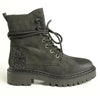 Alessio Kate Chunky Military Boot - Black Glitter