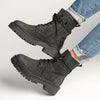 Alessio Kate Chunky Military Boot - Black Glitter-Alessio-Buy shoes online