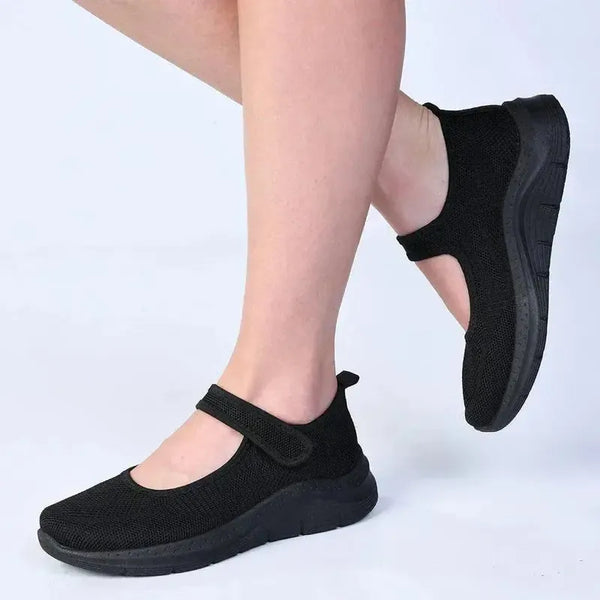 Alessio Ladies Flyknit Ballerina - Black Mono