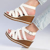 Alessio Ladies Strappy Wedge - White-Alessio-Buy shoes online