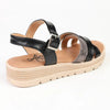 Alessio Multi Wedge Sandals - Black