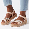 Alessio Multi Wedge Sandals - Pink
