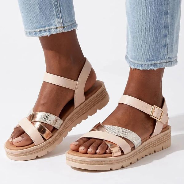 Alessio Multi Wedge Sandals - Pink