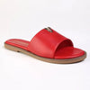 Alessio One Band Flat Push In Sandal - Red