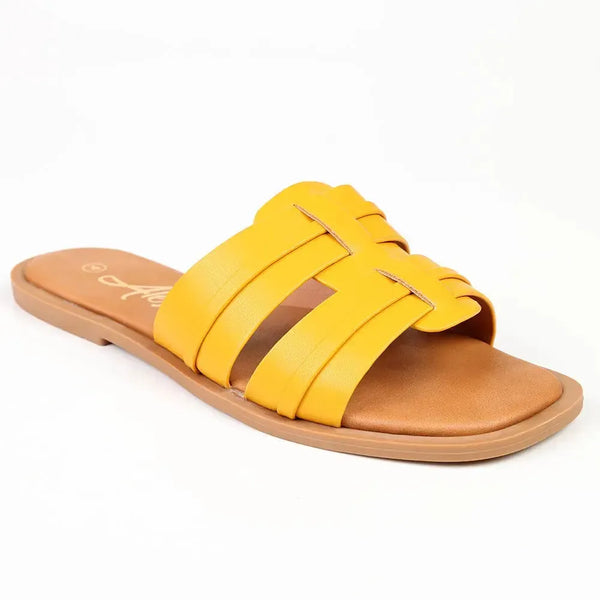 Alessio Push In Sandal - Mustard