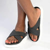 Alessio Tari Cross Strap Comfort Sandal - Black