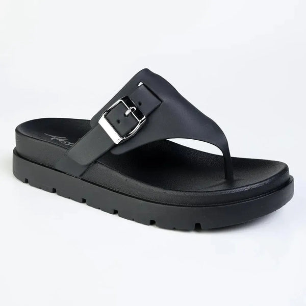 Alessio Thong Fashion Sandal - Black Mono
