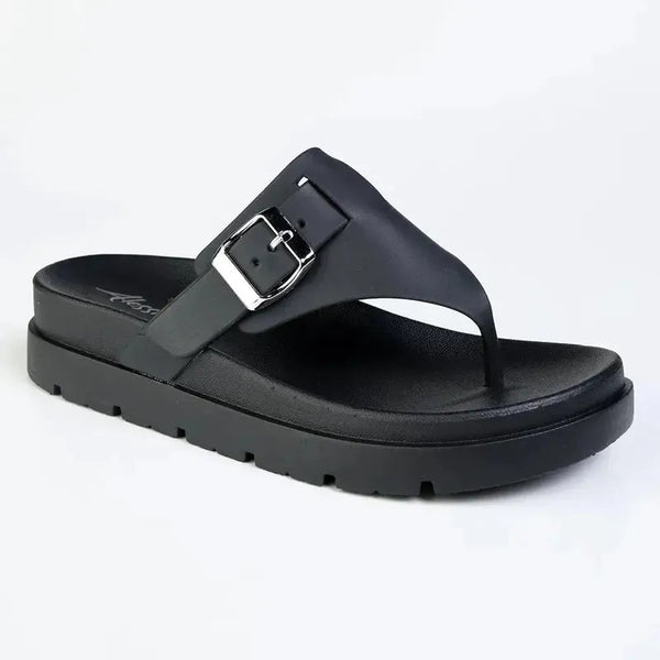 Alessio Thong Fashion Sandal - Black Mono