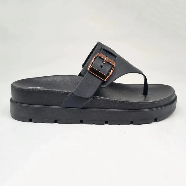 Alessio Thong Fashion Sandal - Black Mono