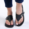 Alessio Thong Fashion Sandal - Black Mono