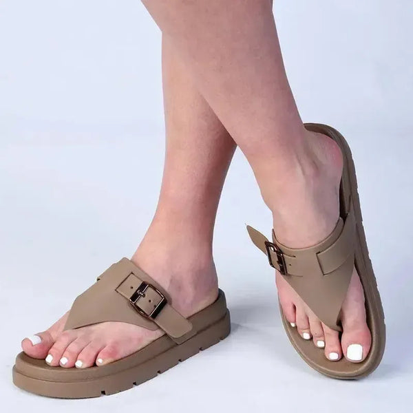 Alessio Thong Fashion Sandal - Nude Mono