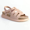 Alessio Three Strap Sling Footbed Sandal - Nude
