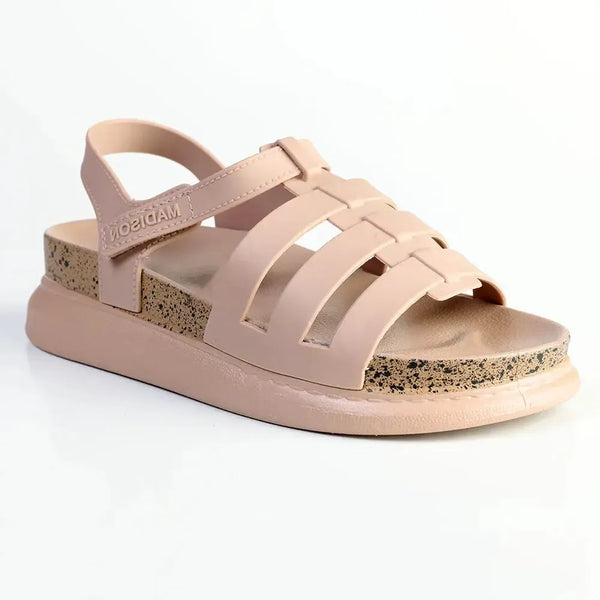 Alessio Three Strap Sling Footbed Sandal - Nude