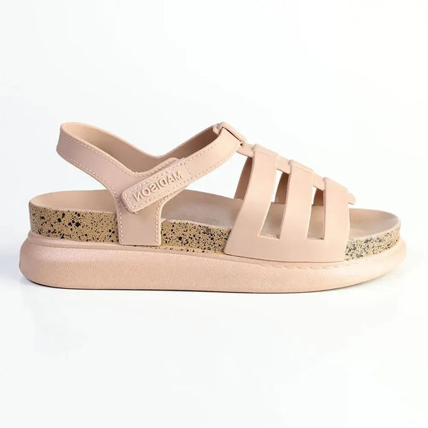 Alessio Three Strap Sling Footbed Sandal - Nude