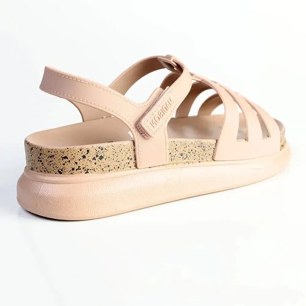 Alessio Three Strap Sling Footbed Sandal - Nude