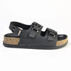 Alessio Two Buckle Sling Jelly Burk Sandal - Black
