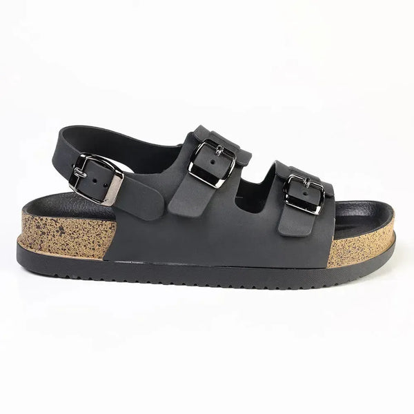 Alessio Two Buckle Sling Jelly Burk Sandal - Black