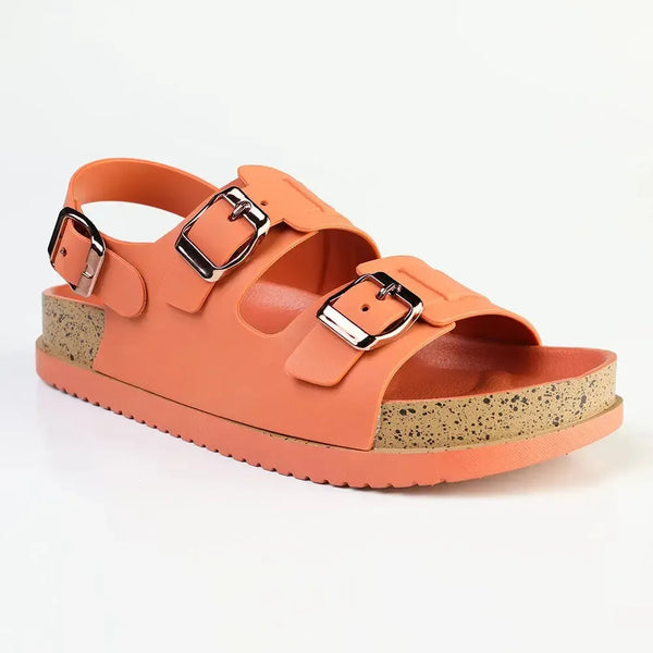 Alessio Two Buckle Sling Jelly Burk Sandal - Orange