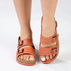 Alessio Two Buckle Sling Jelly Burk Sandal - Orange