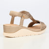Butterfly Feet Camille 1 T-Bar Wedge Sandals - Champagne