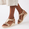 Butterfly Feet Camille 1 T-Bar Wedge Sandals - Champagne