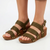 Butterfly Feet Cheyan 2 Perforated Strappy Wedge Sandal - Olive