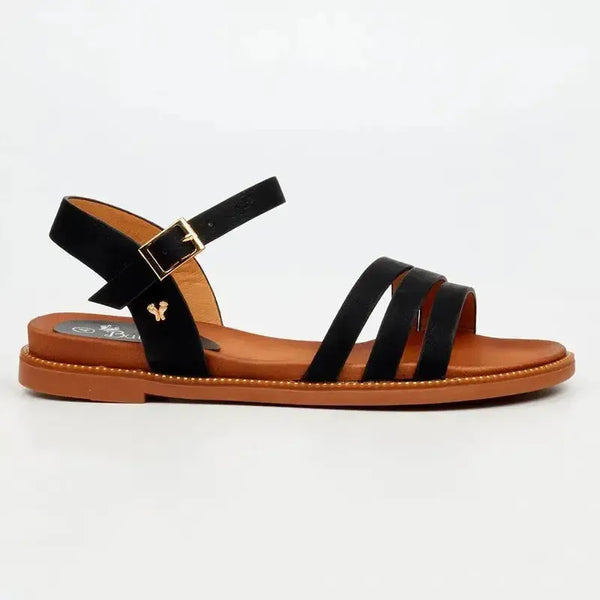 Butterfly Feet Ellie 11 Flat Strappy Sandal - Black