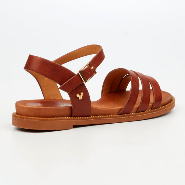 Butterfly Feet Ellie 11 Flat Strappy Sandal - Tan