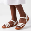 Butterfly Feet Ellie 11 Flat Strappy Sandal - White