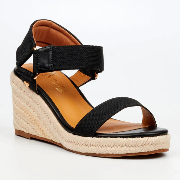 Butterfly Feet Escada 1 Espadrille Wedge Sandals - Black