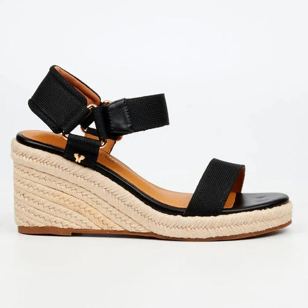 Butterfly Feet Escada 1 Espadrille Wedge Sandals - Black