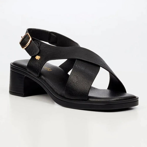 Butterfly Feet Esmee 1 Block Heel Sandals - Black