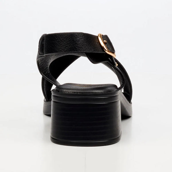 Butterfly Feet Esmee 1 Block Heel Sandals - Black